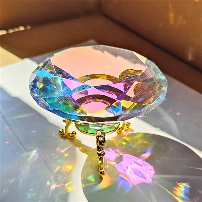 

Пресс-папье с кристаллами и бриллиантами, 80 мм, декоративная радужная машина, призма, стеклянные бриллианты, украшения для рабочего стола для свадебной комнаты, простой в использовании A-B