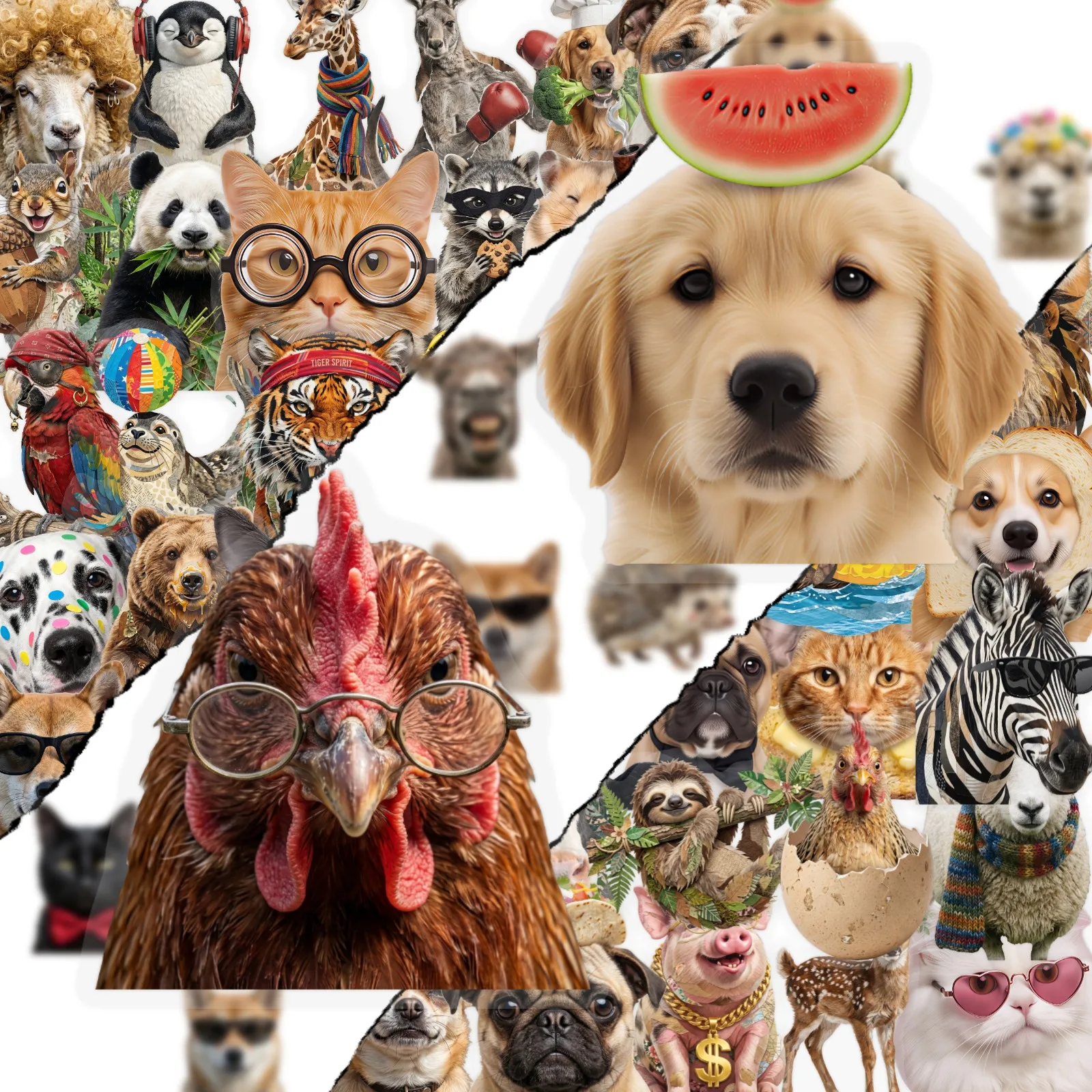 Kawaii Animal Clear PVC Stickers Waterproof Plastic Decals Cat Dog Panda Zoo Sticker Scrapbook Journal Stationery DIY Decor