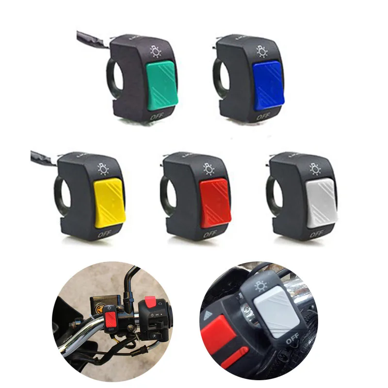 

22mm ON/OFF Motorcycle Switch Push Button 12V Button Connector Handlebar Switch for ATV Electronic Bike Scooter Motorbike