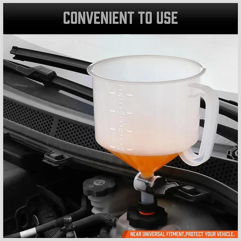 A26F-Fit Kit di accessori per auto per veicoli universali 15 pezzi Set di beccucci per imbuti in plastica per riempimento refrigerante a prova di fuoriuscite