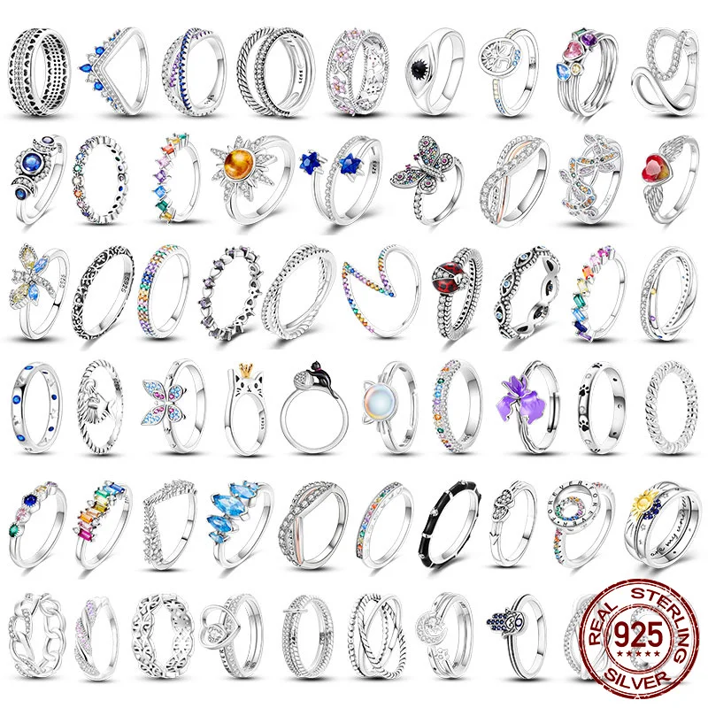 925 Sterling Silver Fatima Hand Evil Eye Glossy Plain Band Multi Layer Ring DIY Jewelry Make Women's Gifts Exclusive good luck