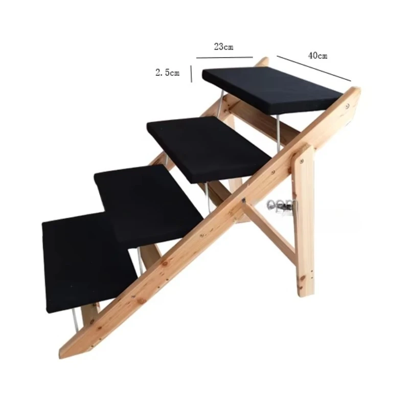 

2 in 1 foldable pet wooden staircase and bed ramp