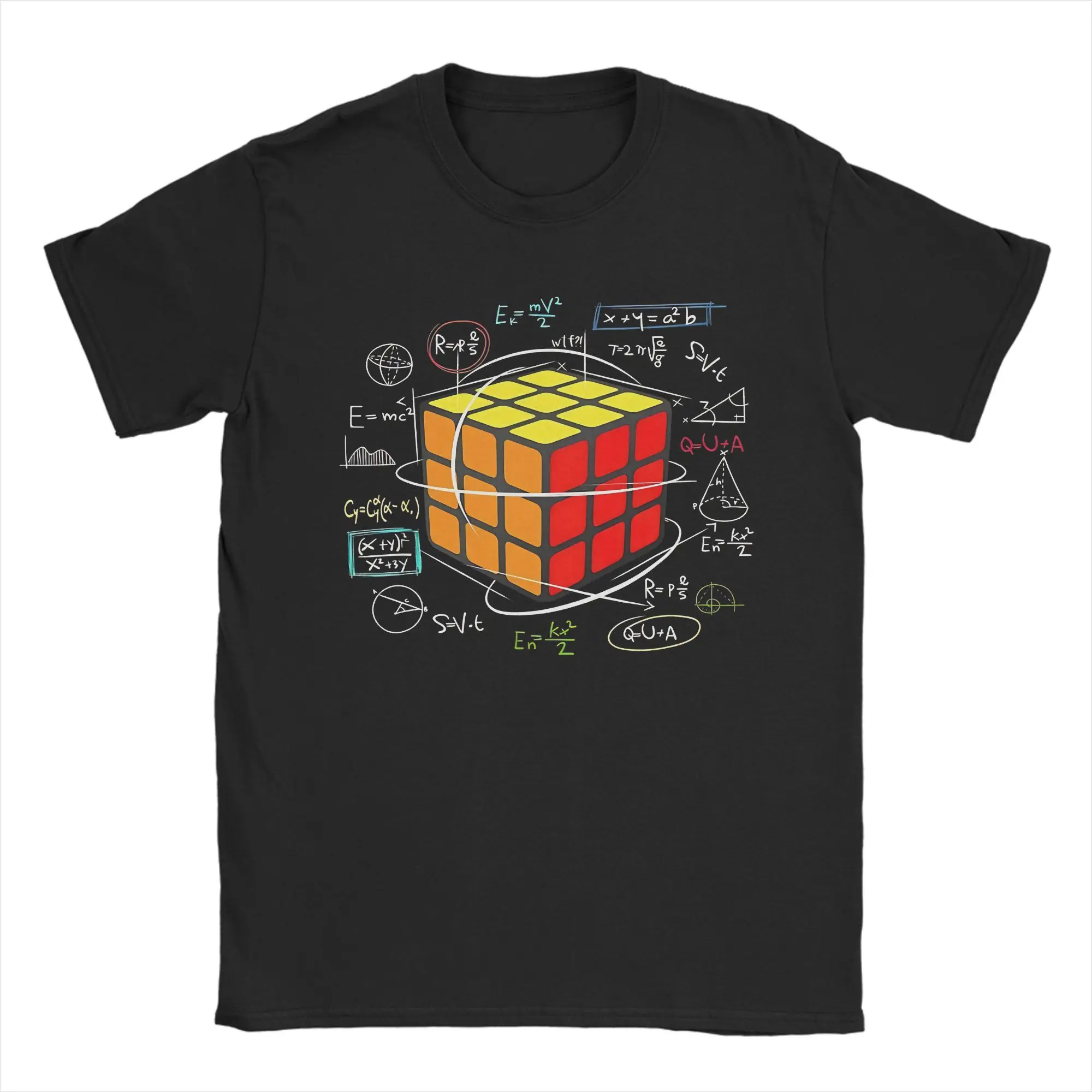Streetwear T-Shirt Summer Math Rubik Rubix Rubics Player Cube Maths T Shirts Pure Cotton Tee Shirt for Man Y2K Short Sleeve Tees
