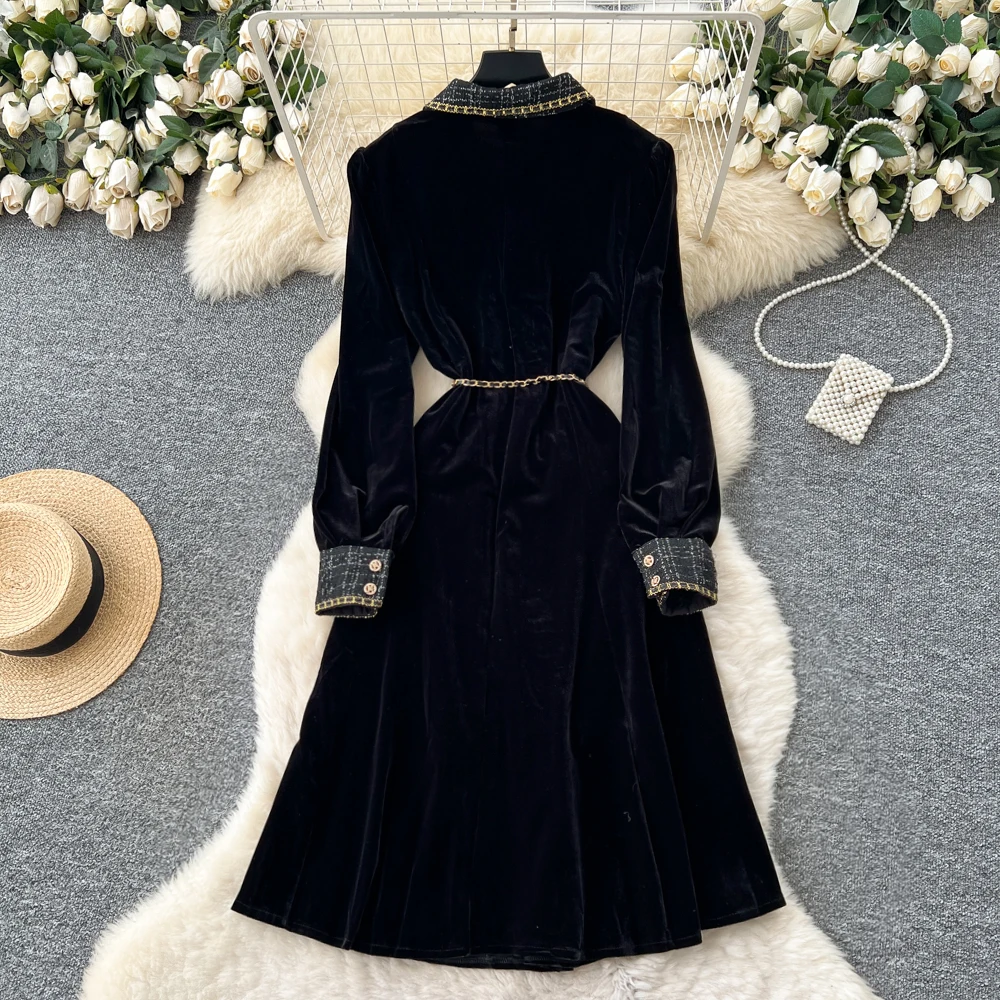 ชุดเดรสยาวแขนยาวผูกเชือกติดกระดุมทรงเข้ารูป สไตล์หรูหราทันสมัย เหมาะสำหรับงานปาร์ตี้ งานกลางคืน แฟชั่นสตรีท ฤดูใบไม้ร่วง