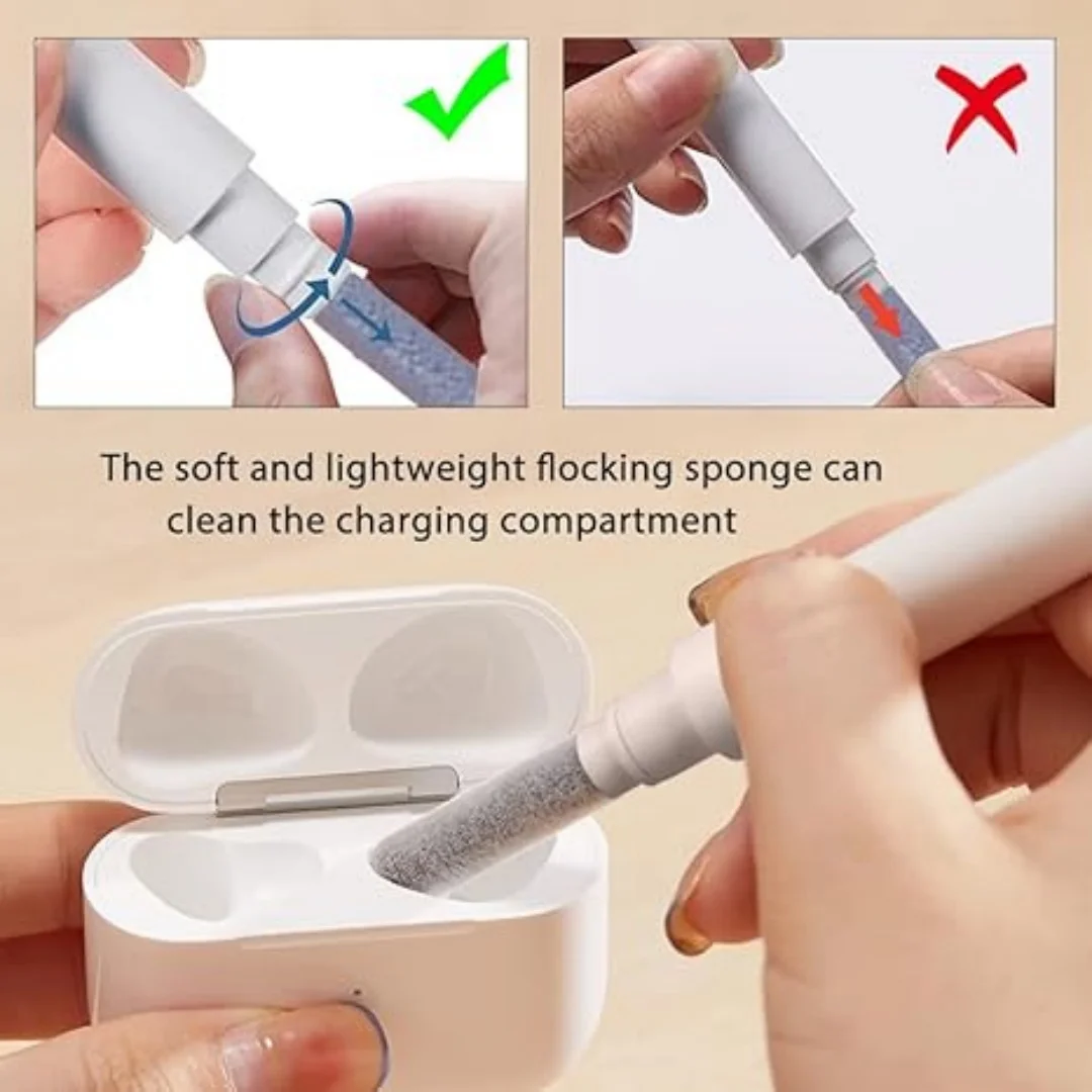 3 PCS Cleaner Kit, 3 in 1 Earbuds Cleaning kit,Phone Cleaner kit with Soft Brush for Wireless Earphones Bluetooth Headphones Charging Box Accessories, Computer, Keyboard, Camera（White）