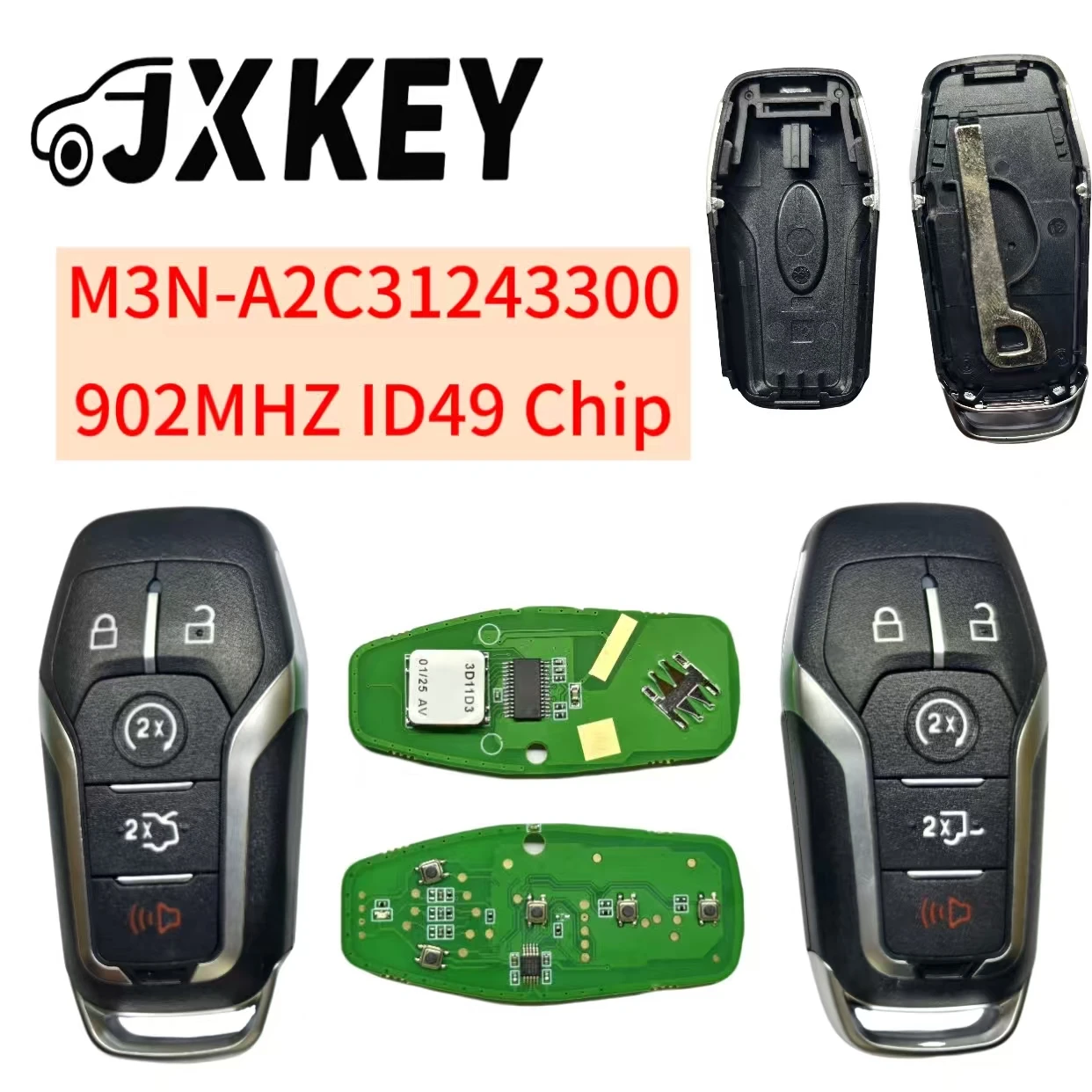 

902MHz ID49 Chip M3N-A2C31243300 Great Proximity Car Remote Smart Key/PCB For Ford Edge Fusion Explorer Mustang Lincon 2013-2017