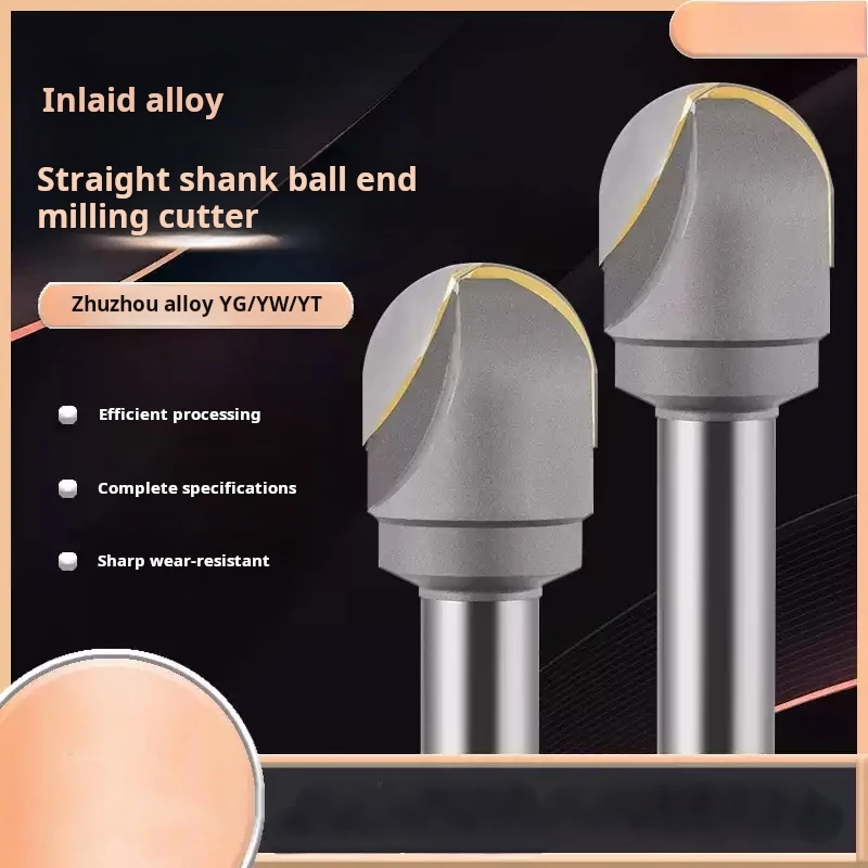 

Прецизионная шаровая фреза из карбида вольфрамовой стали, изготовленная на заказ круговая дуговая сварка, прямой хвостовик R6 R7 R8 R9 для обработки