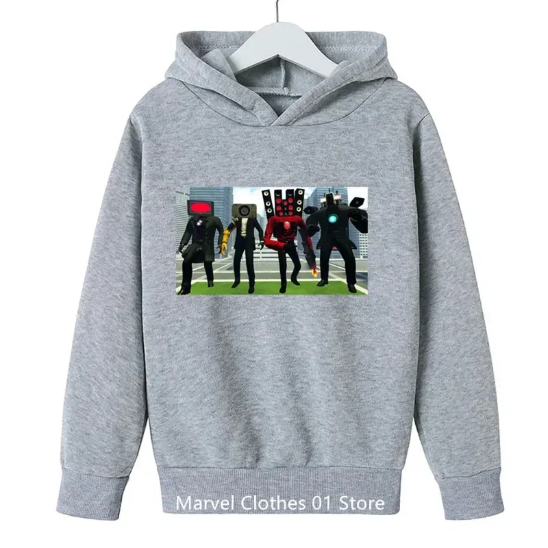 เกม Skibidi ห้องน้ํา Hoodie เด็กน่ารัก Hoodies เด็กแขนยาว Outwear เด็กวัยหัดเดินเสื้อผ้าเด็กเสื้อสวมหัว