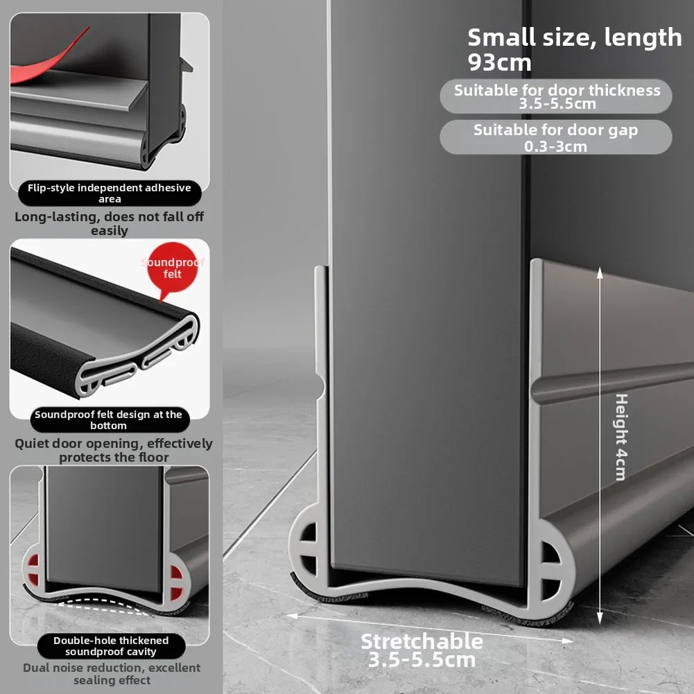 Windproof Strip Soundproof Door Seal AS SHOWN Effective Soundproofing Strip Versatile Application Easy Installation