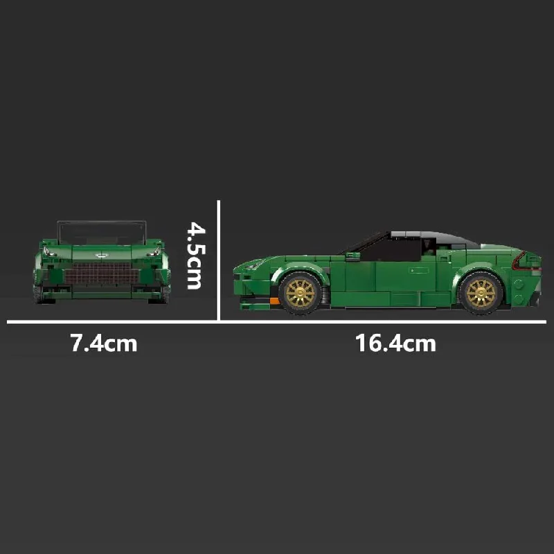 Klemmbausteine 375 stücke Martin Technik Racing Auto Bausteine Set Geschwindigkeit Grün Supercar Sport Fahrzeug Modell Kit DIY Spielzeug Jungen Erwachsene geschenk