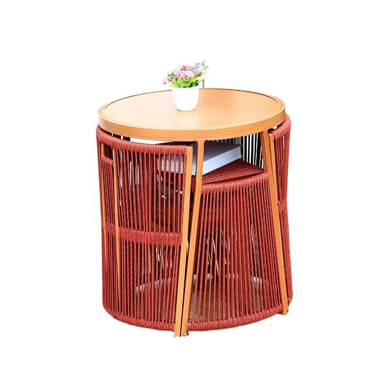

Balcony small table and chair three-piece leisure rattan chair household small apartment tea table and chair combination