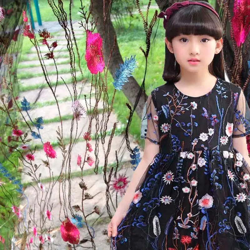 Classic color embroidery cloth water grass lace mesh embroidery lace clothing accessories children\'s clothing DIY fabric