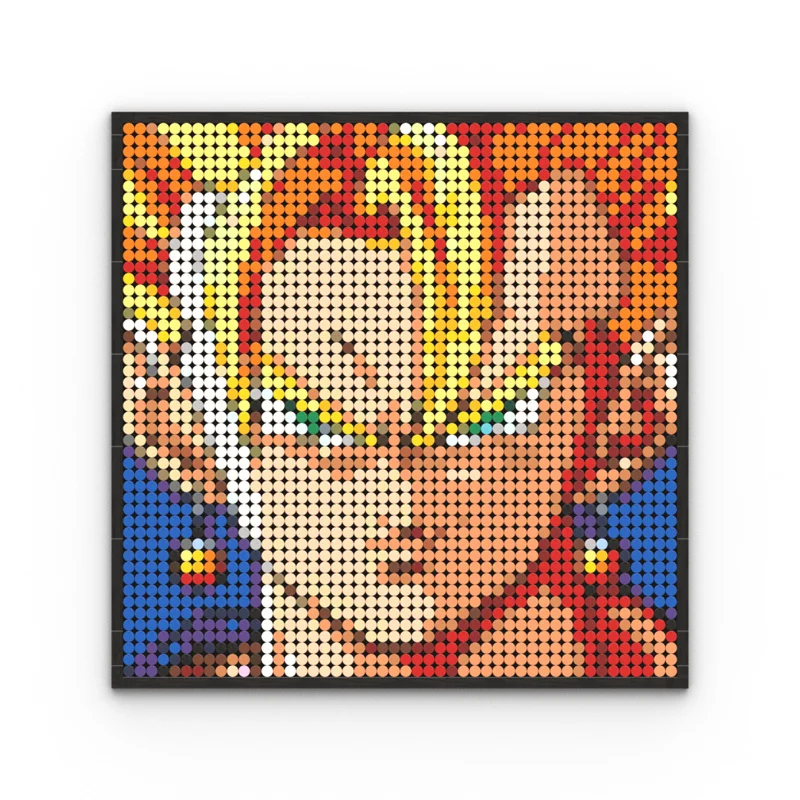 Famous Anime Character Building Blocks Brick MOC Pixel Art Decoration Painting DIY Home Decorative Assembly Toy Gifts
