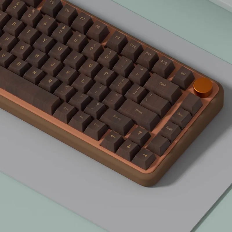 Juego de teclas de grano de madera de imitación Retro, accesorios de teclado mecánico, sublimación PBT, perfil de cereza, 138 teclas