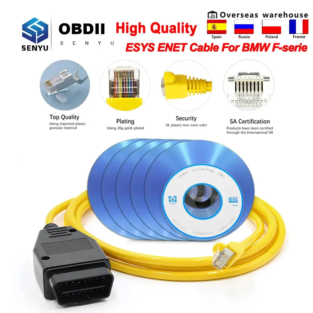 ESYS ENET Cable For BMW F-serie Refresh Hidden Data ICOM Coding ECU Programmer OBD OBD2 Scanner Car Diagnostic Auto Tool