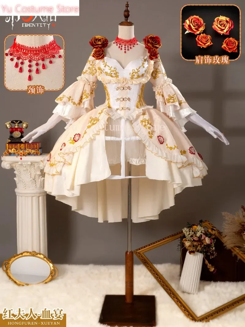 Identity V Marie Blood Feast Red Feast Dress Cosplay Costume Cos Game Anime Party Uniform Hallowen Play Role Clothes Clothing