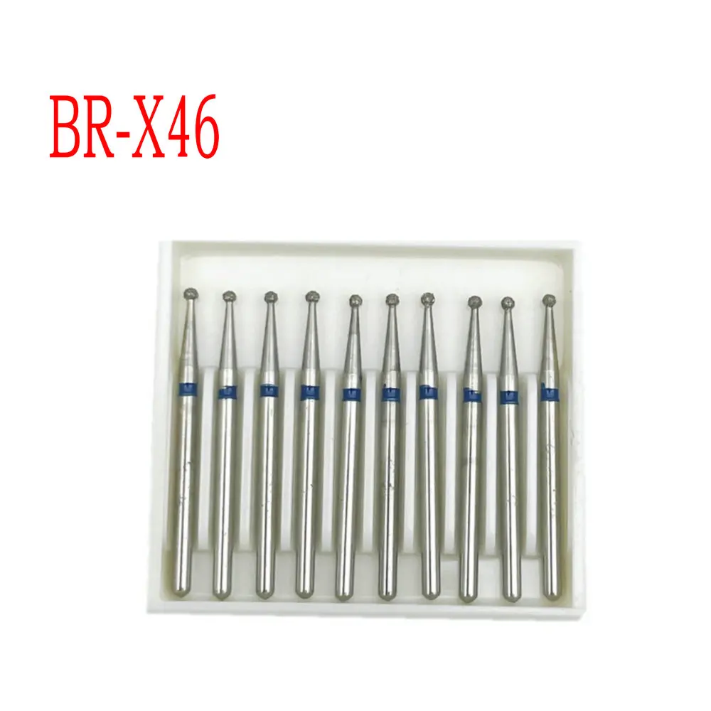 Fresas de diamante dentales extralargas, vástago de 1,6mm, 25mm, FG, pieza de mano de alta velocidad, herramientas de dentista, 10 unids/lote por