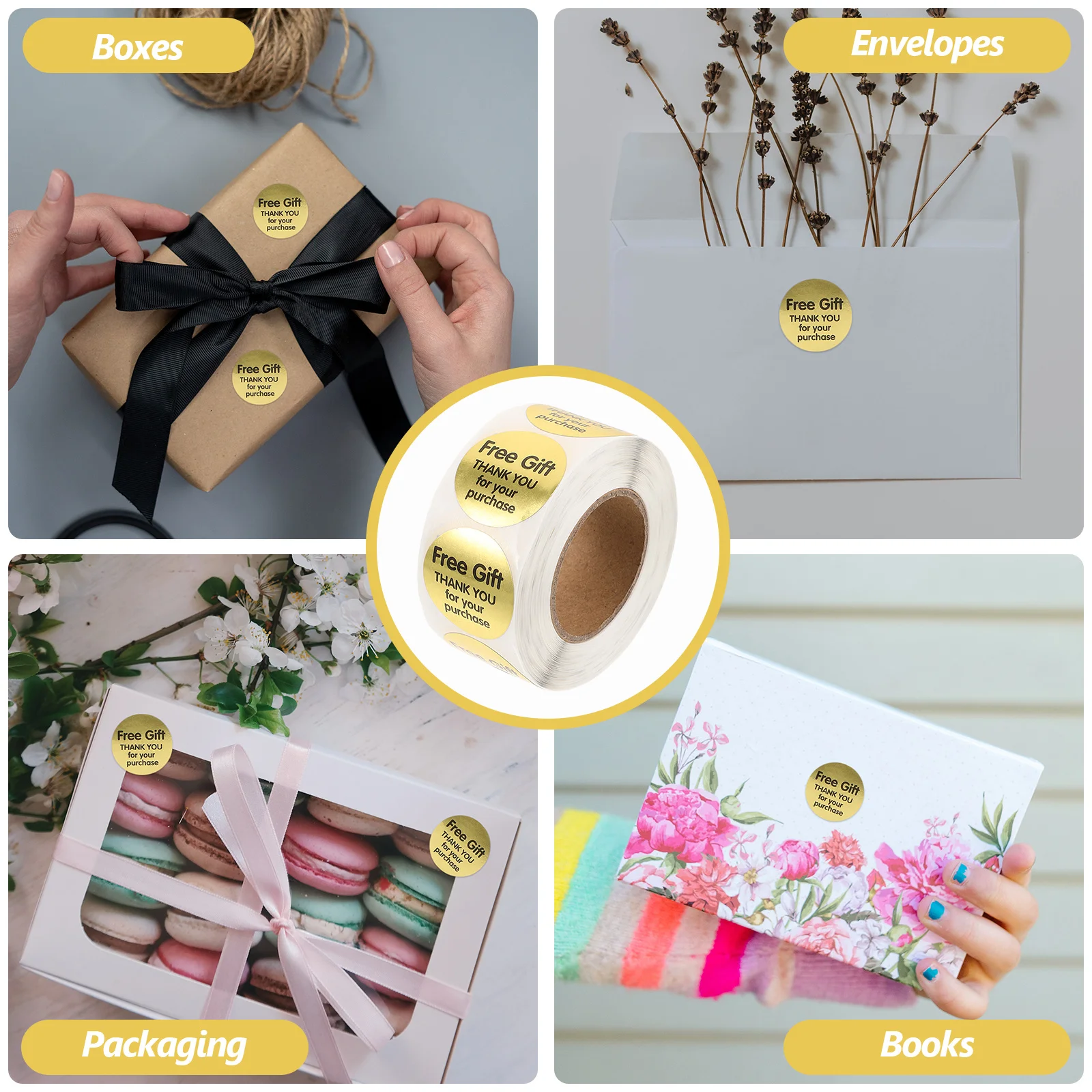 1 لفة ملصق تقدير العملاء لاصق شكرًا لك ملصق هدية لتغليف ملصقات شكرًا لك للأعمال الصغيرة