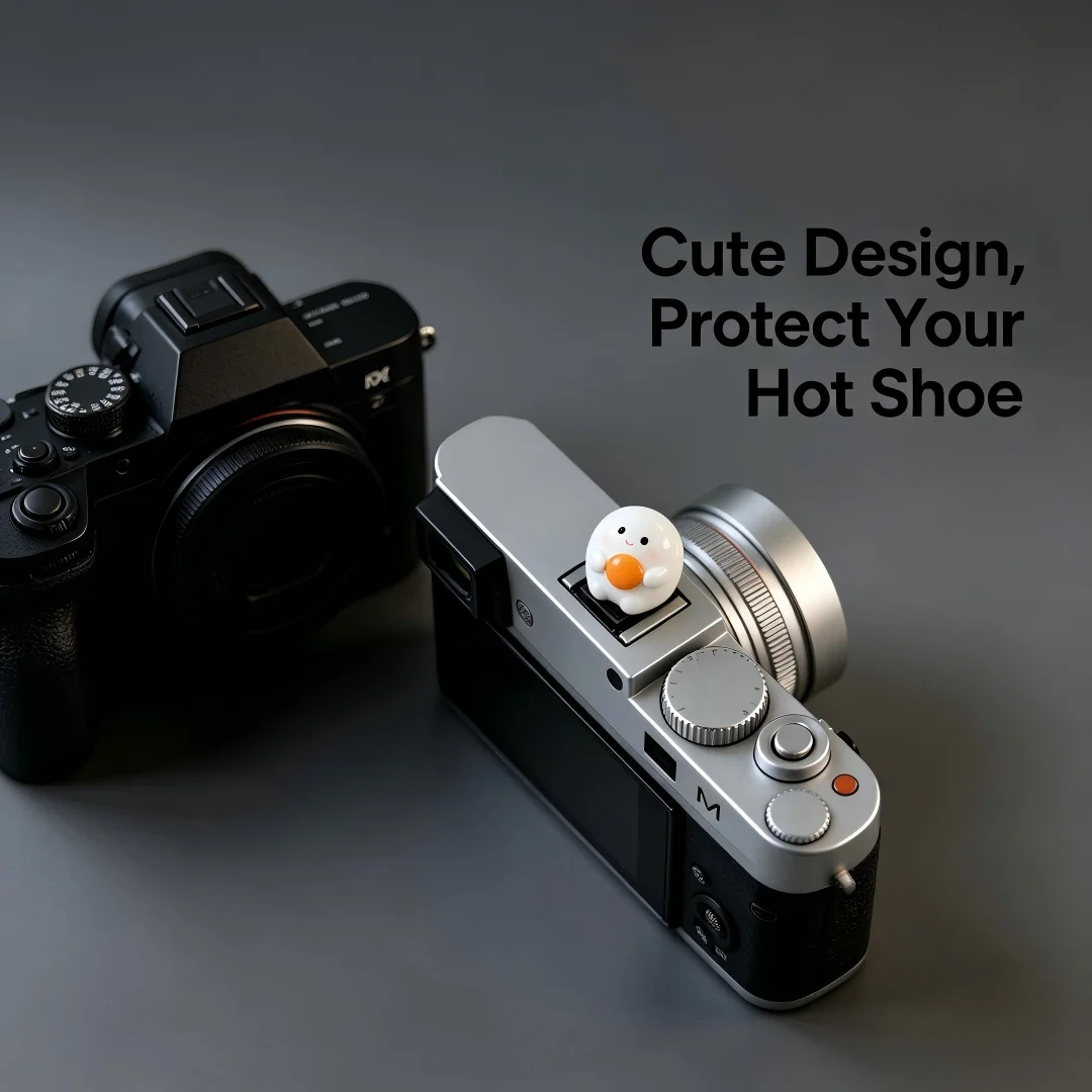Cute Xiao Tuantuan kept for payment Series Hot Shoe Cover for Leica Q2 Fuji X100V X-T5 Sony ZV-1 Canon EOS R5 Nikon Z5 Camera Ac view 6