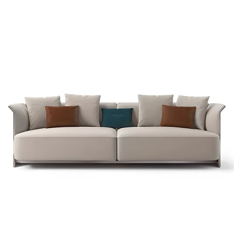 Light luxury design leather art sofa, villa living room home combination custom furniture