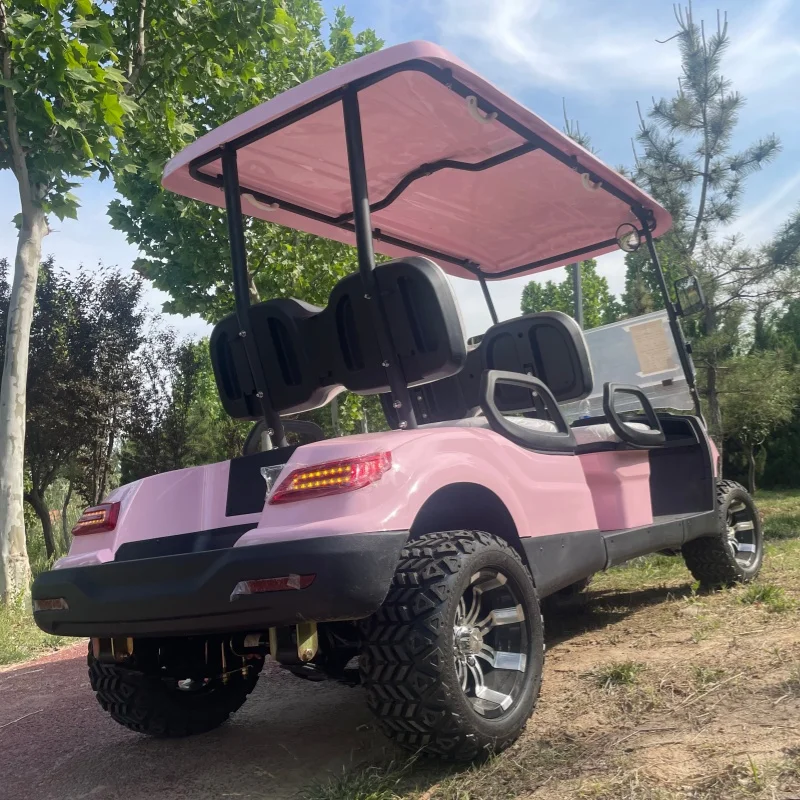 Off-Road Electric Golf Cart,Competitive Price, High Hunting Production Standards 12-Inch Off-Road Tires White Upholstered Seat