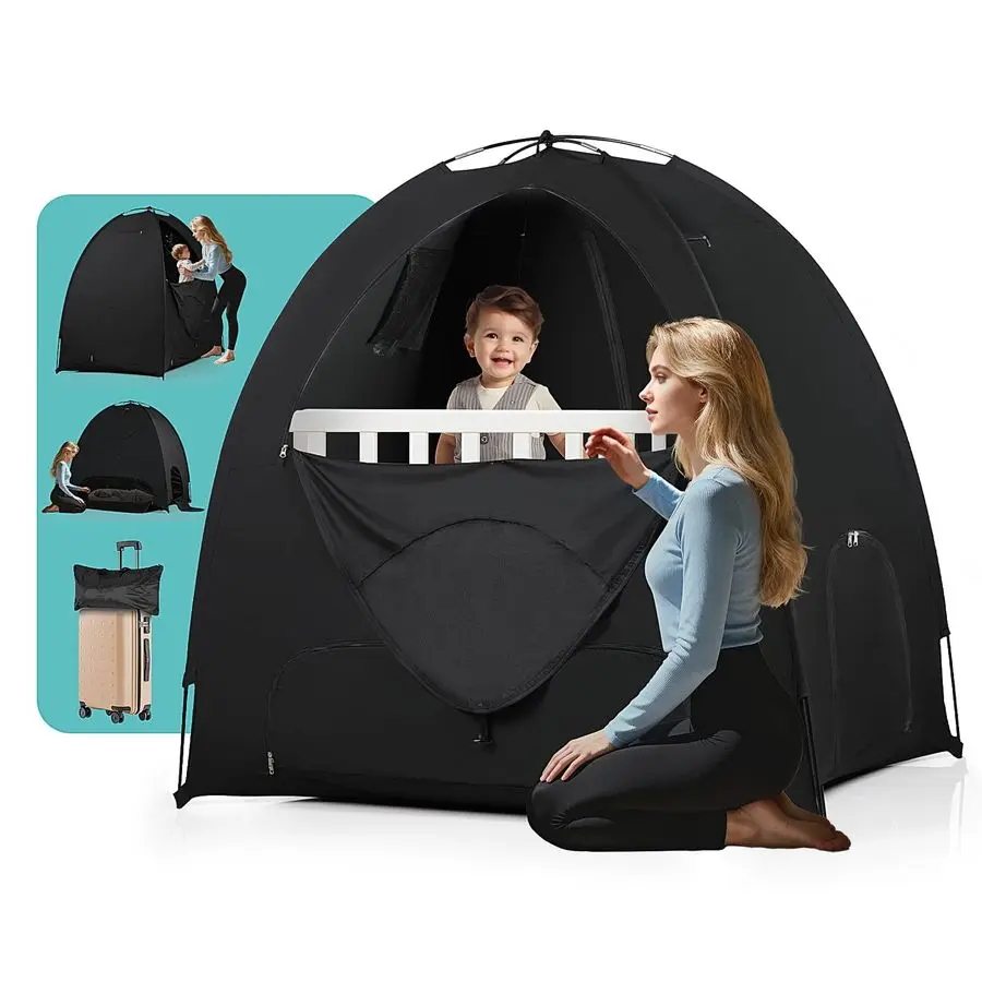 

Палатка для сна Pack and Play с LightBlocking Portable Pack N Play Blackout Cover для дорожной кроватки Mini Crib Palyards