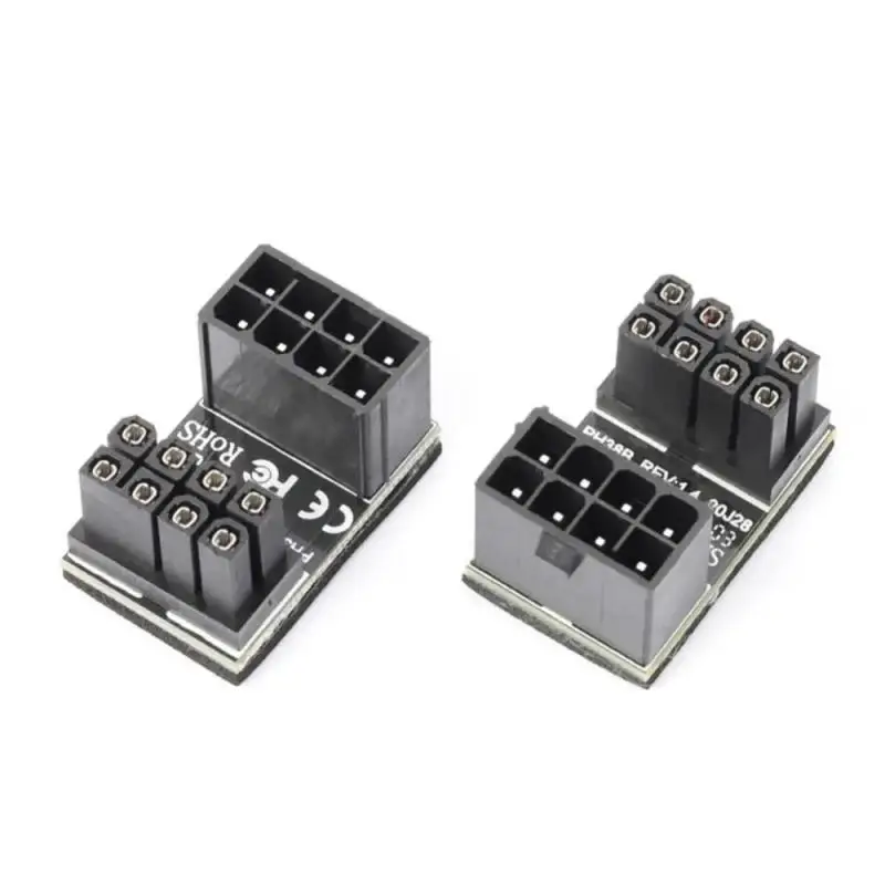 New ATX 8pin 6Pin Male 180 Degree Angled to 8 Pin 6 Pin Female Power Jack Adapter