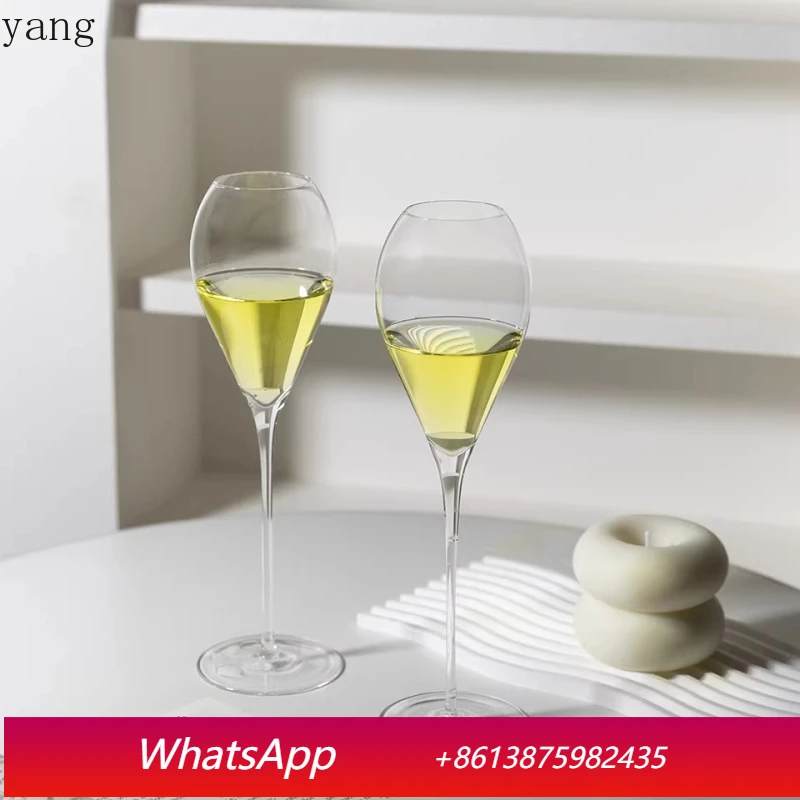 LMM handmade ultra-thin stepless champagne glass light luxury high-end goblet home high-end sense pair
