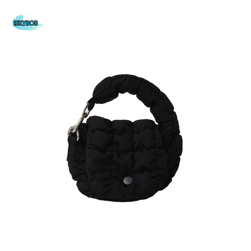 

Portable Solid Color Cloud Pleated Coin Purse Quilted Sling Bag Pendant Korean Style Hanging Small Wallet Girls/Female