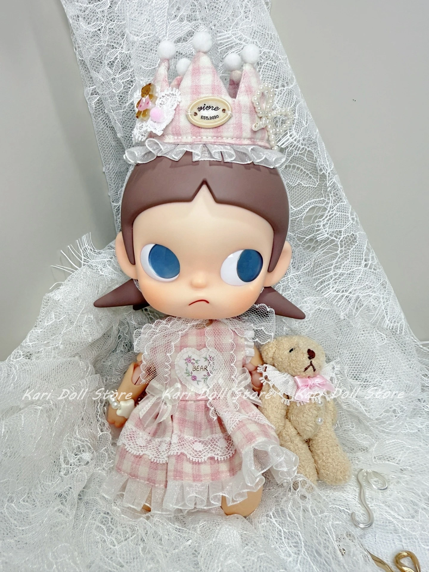 2026 Kari Store Handmade Dress Clothes for Zsiga 1l8 accessories Doll 8 points action figure Retro teddy bear puffy skirt set