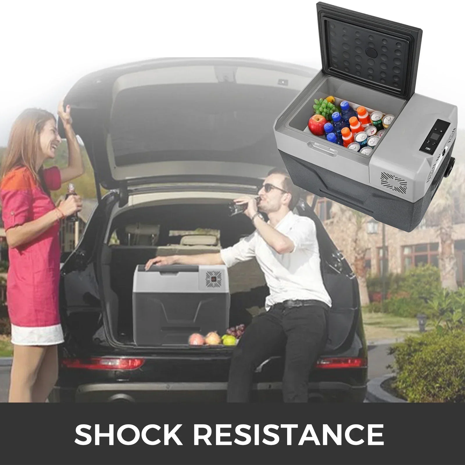 Refrigerador para Auto VEVOR de 15-50L, Nevera para Auto de 12V, -4°C ℉ -50 ℉   Enfriador con Compresor de Rango Ajustable, 12/24V DC y 100-240V AC para Exteriores