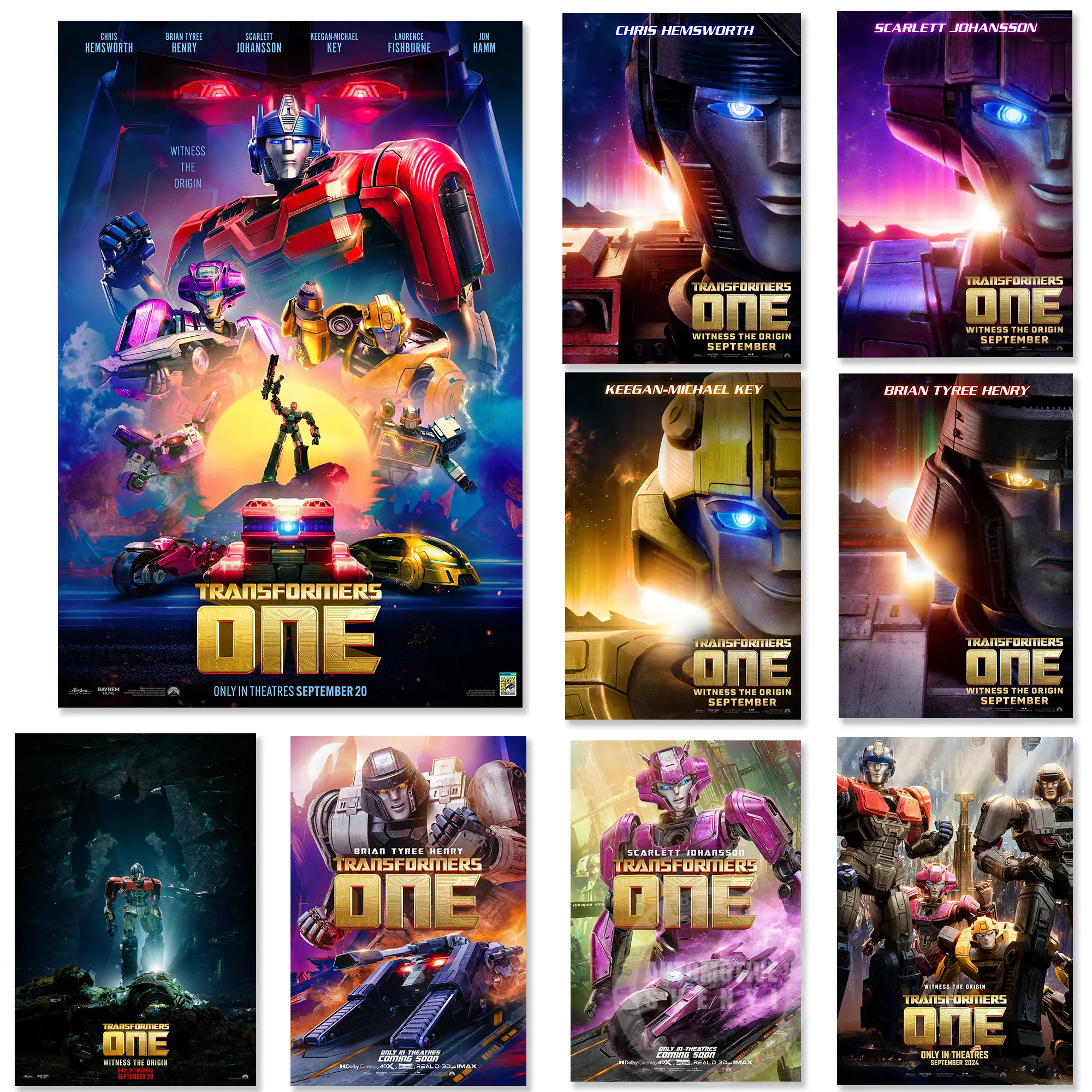 Póster de lona de personajes de dibujos animados de películas de animación de Disney, arte de pared t-transformers One, decoración del hogar para