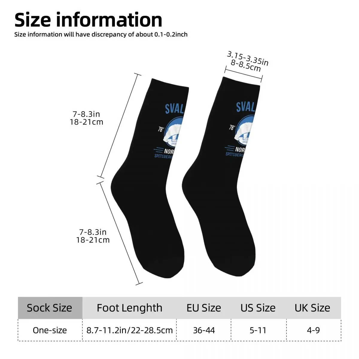 Svalbard Polar Bear - Longyearbyen Norway Bath Mat Socks Gym 3D Print Boy Mid-calf Sock