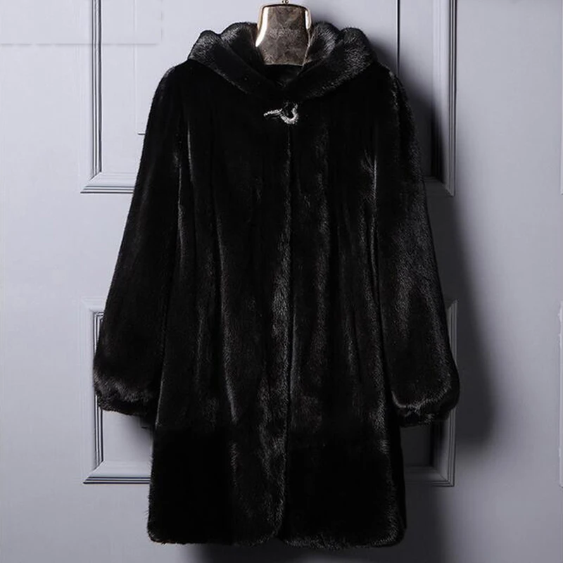 

2023 New Faux Mink Coat Women Winter Medium Long Short Luxury Warm Fur Coats Female Hooded Faux Fur Coat Large Size Overcoat 5XL