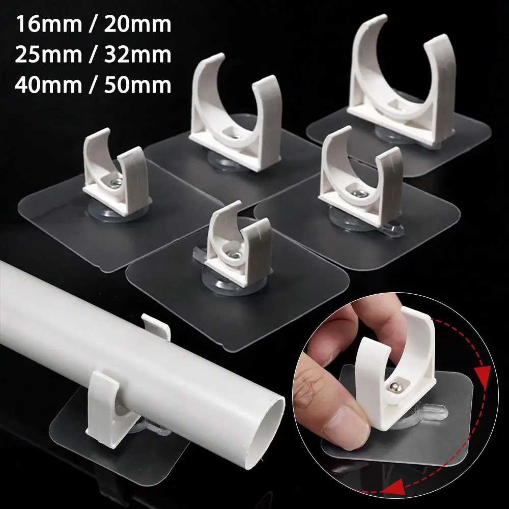 1/5Pcs Punch-free Self-adhesive Pipe Clamp Garden Irrigation Aquarium Fish Tank Water Tube Holder 16/20/25/32/40/50mm