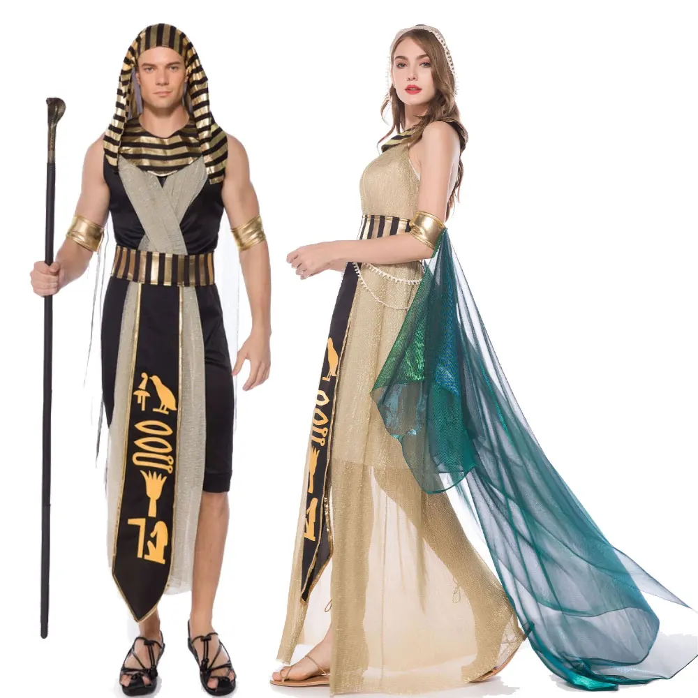 زي فرعون الملك المصري القديم للبالغين في الهالوين زي الفرعون المصري الملكة اليونانية زي أداء الأوبرا