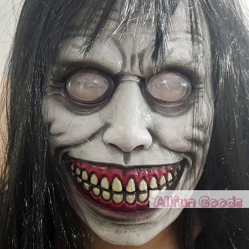 Horror The Exorcist Smiling Face Demon Mask Cosplay  Creepy Ghost Skull Plastic Masks Halloween Carnival Party Costume Prop view 5