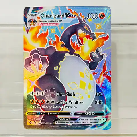  Charizard VMAX SV107/SV122 English Version DIY Holographic Texture Card Collectible Grade Premium Anime Collection Card