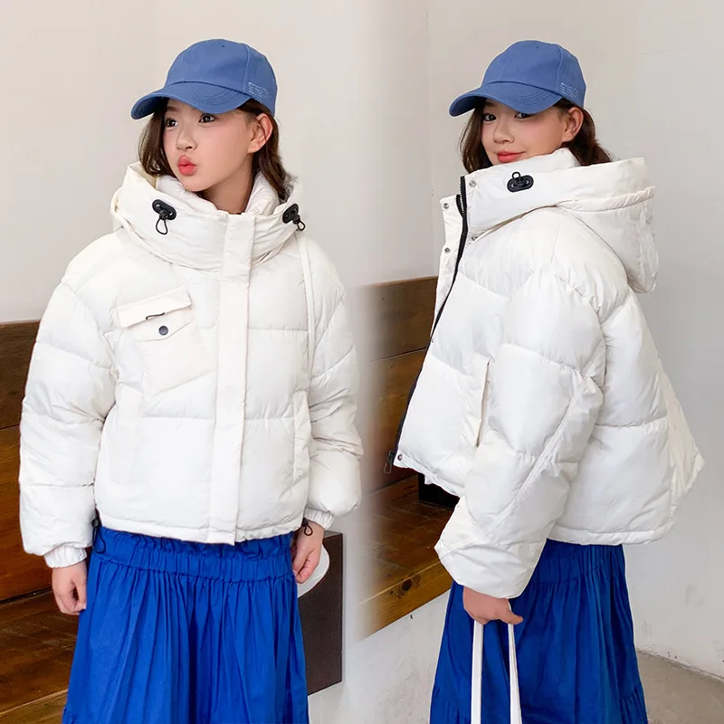 New Korean version of retro short stand-collar cold-proof thickened down jacket simple sports cotton-padded jacket