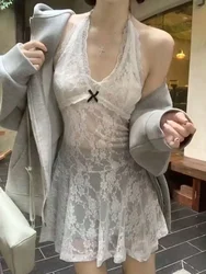 Korean Fashion Inside Blouse Lace Y2k Crop Top Women Harajuku Tank Top Femme Vest Sweater Inside Vest 2000s Vintage Clothing