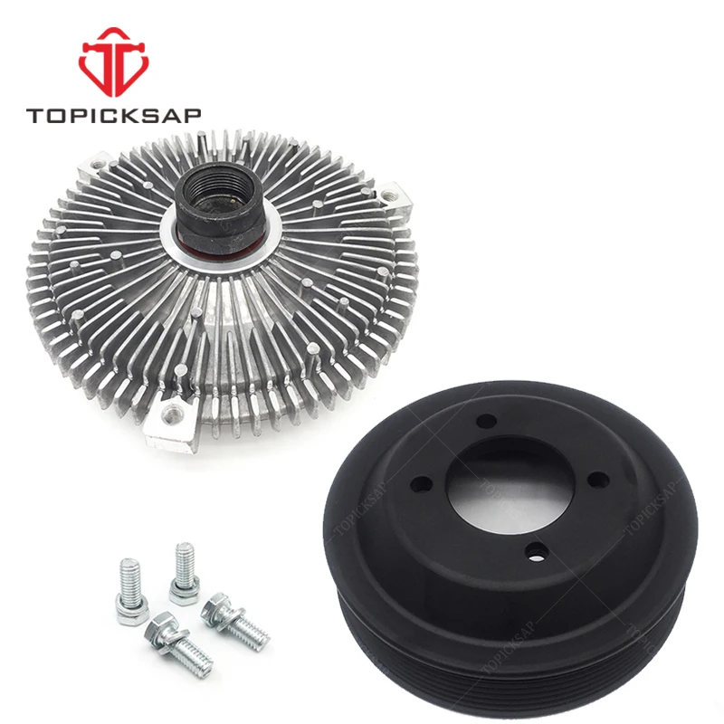TOPICKSAP 2Pcs Engine Fan Clutch Pulley Kit for BMW 3-Series E46 323Ci/325Ci/328Ci/330Ci/528i/530i/Z3/X3/X5 11511436590