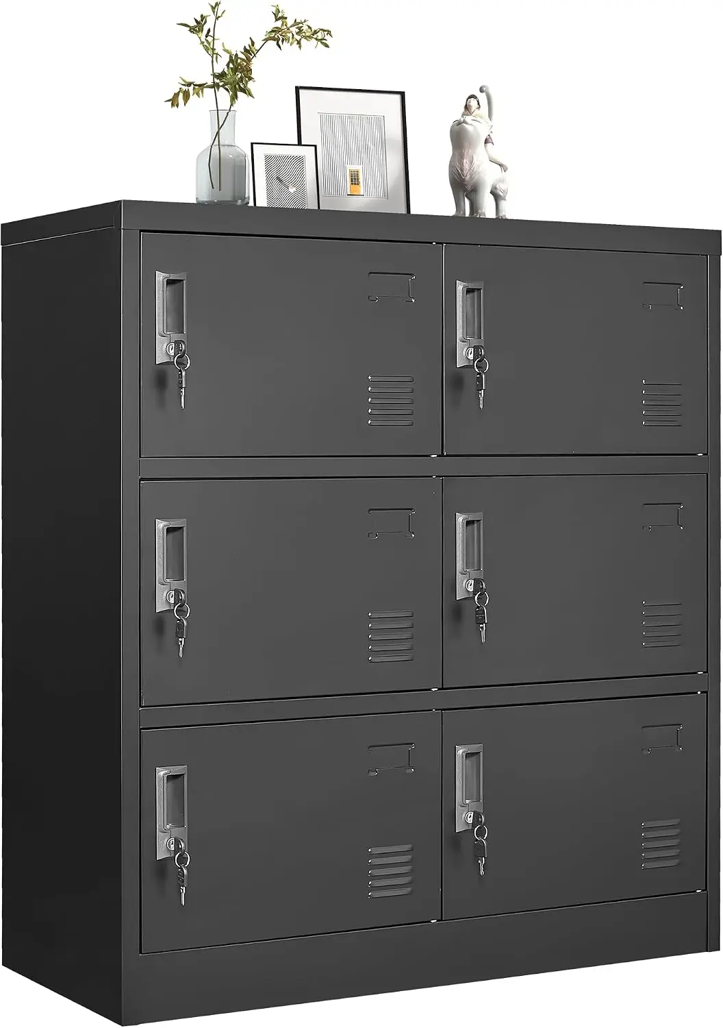 Metal Lockers For Employees Office Storage Locker With Doors Steel Staff Locker Storage Cabinet For Gym Home School Garage Organization Black