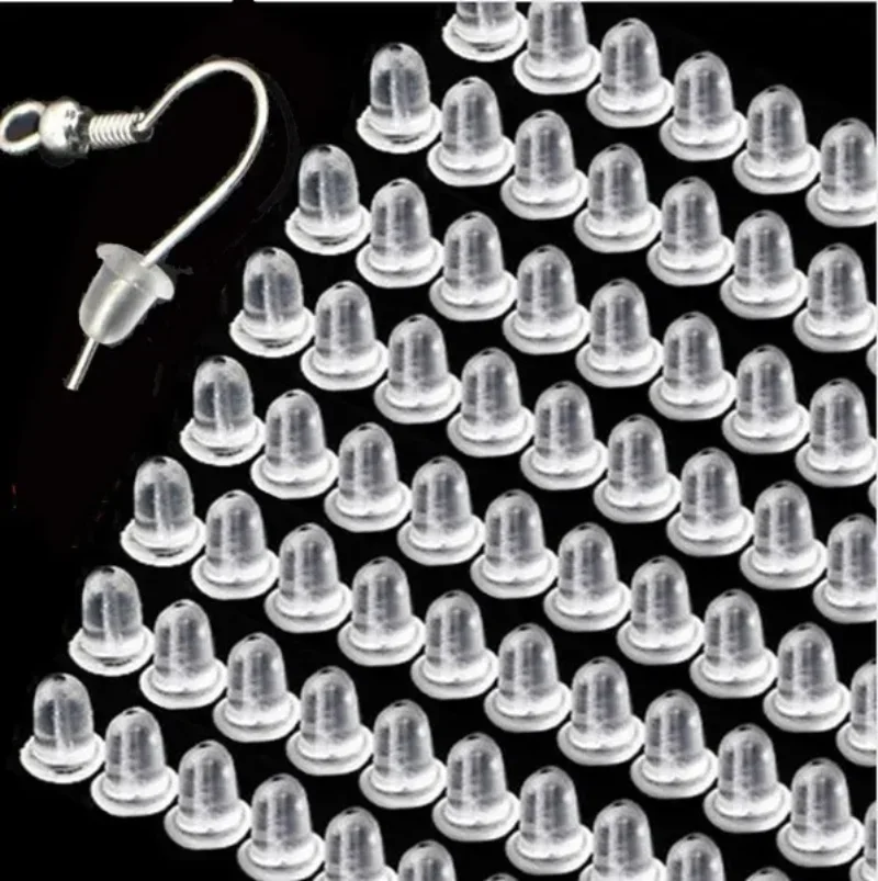 Bouchons de Boucles d'Oreilles en Silicone Transparent, Accessoires Anti-Chute, 500 à 2000 Pièces