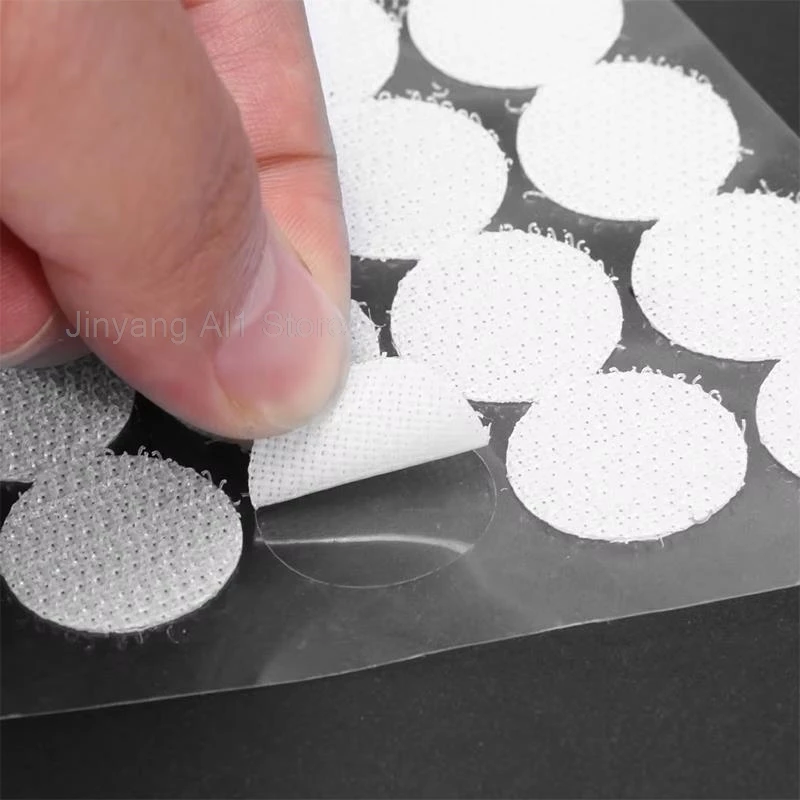 

1000 Pairs 10/15/20/25mm White Dot Self Adhesive Fastener Tape Dots Hook Loop Round Tape Adhesive Strong Glue Magic Sticker C1