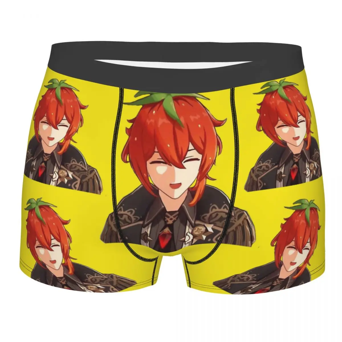 Strawberry Diluc Genshin Impact Men Boxer Briefs Underpants Genshin Highly Breathable Top Quality Gift Idea