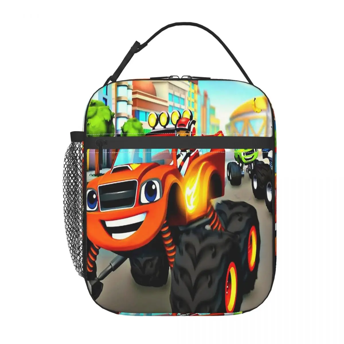 Blaze And The Monster Machines Insulated Lunch Bag for Women Kids Leakproof Food Boxes Thermal Lunch Box Tote