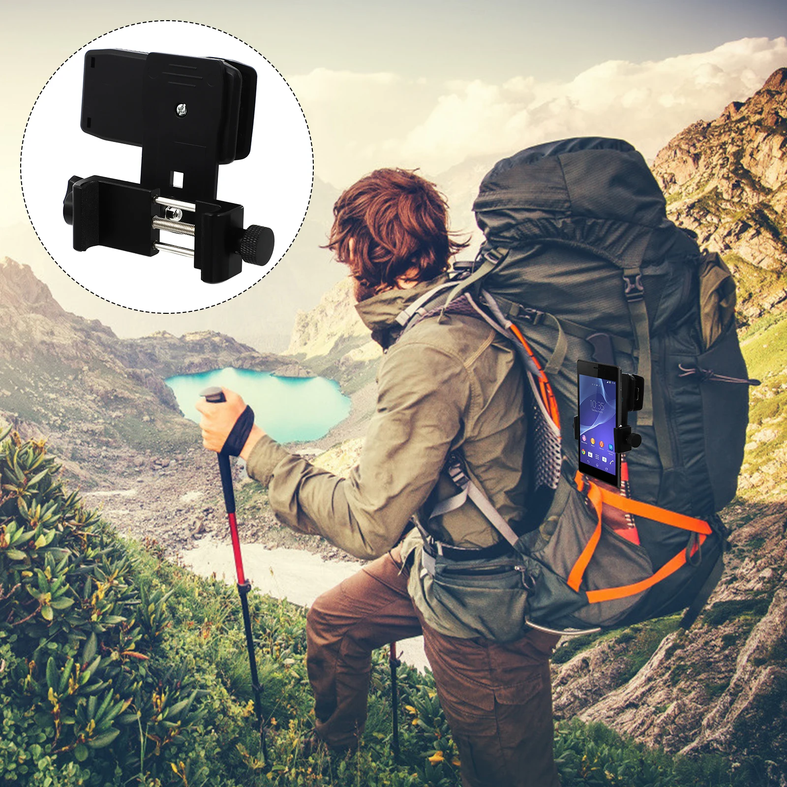 360 درجة الروتاري الهاتف الداعم على ظهره المشبك المعدني المضادة للانزلاق حزام كليب السفر حامل الهاتف المحمول Selfie الإسفنج حماية