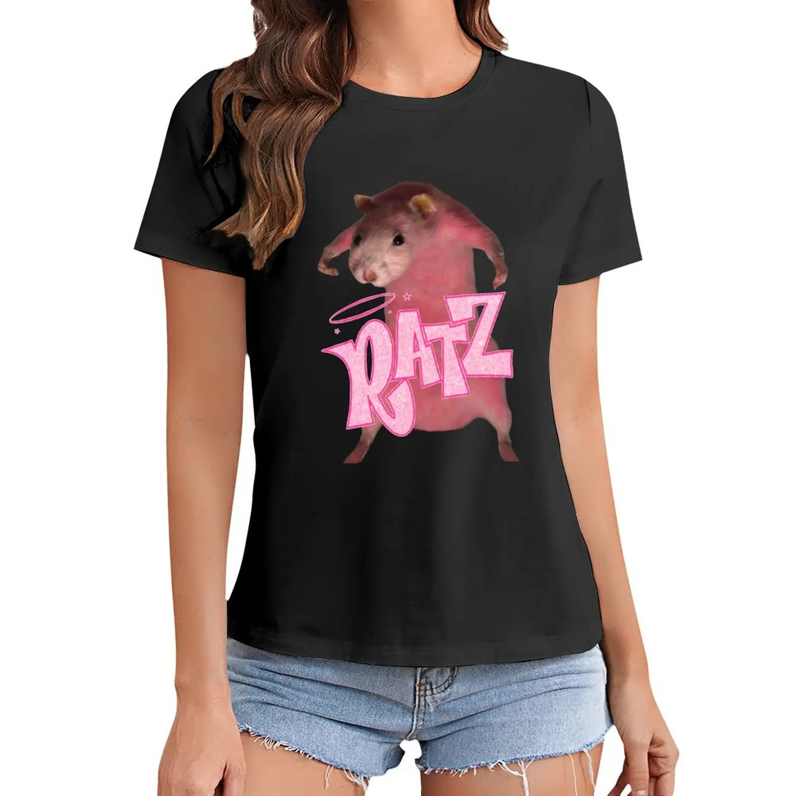 

HQ Pink Rat Ratz Meme T-Shirt sublime kawaii clothes t-shirts for Women loose fit