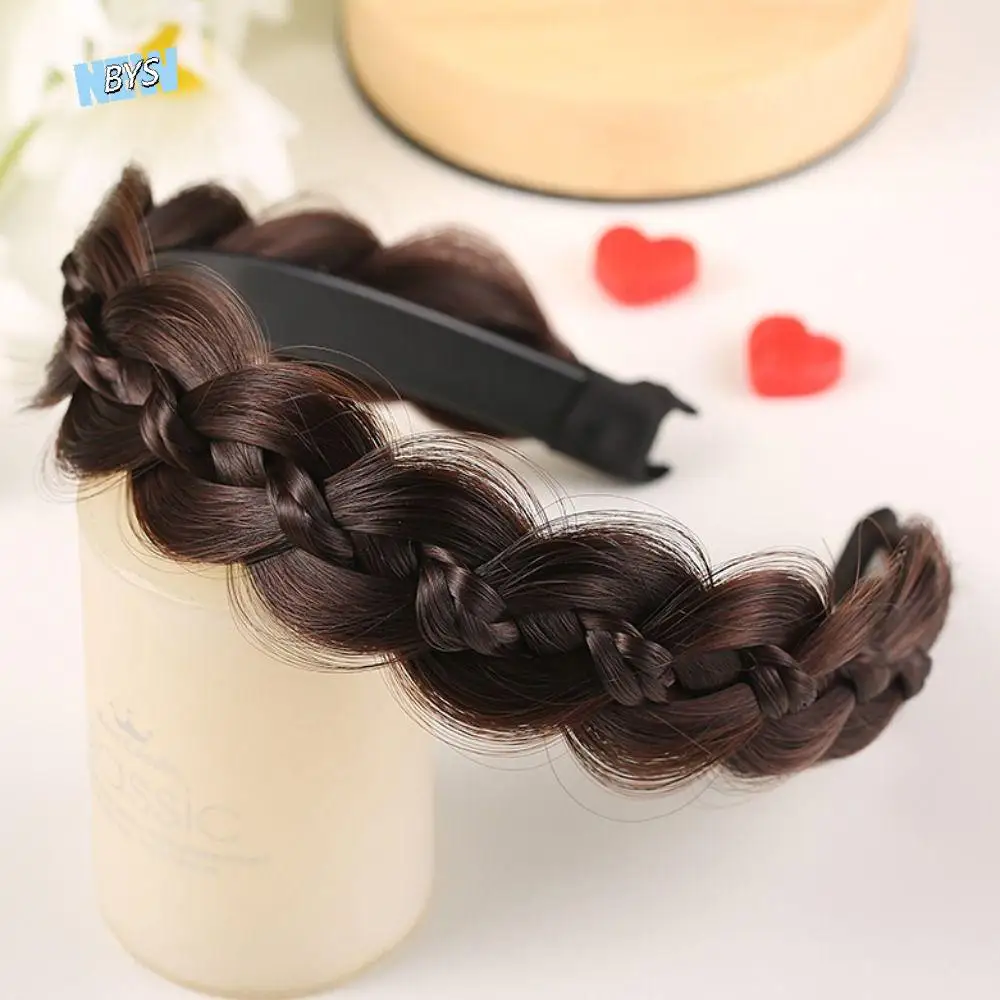

Synthetic Fishbone Braid Headband Fashion Non-slip Twisted Wig Headband Trendy Headwear Bohemian Women Hair Hoop Women Gift