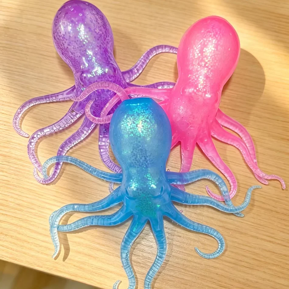 Squishy Jellyfish Octopus Toy Maltose Bead Filled Squeeze Toy Vent Stress Toy for Kids Adults Party Favor Gift